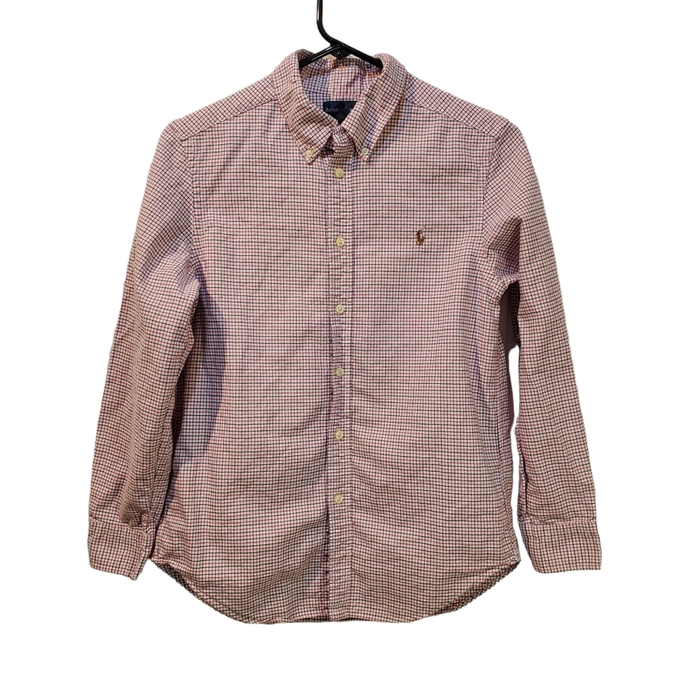 Ralph‎ Lauren Button Down Checked Long Sleeve Shirt Size L (14-16) Youth
